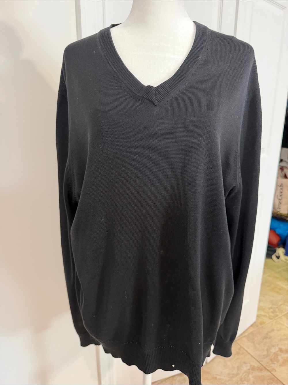 Brooks Brothers Black V-Neck Men's Sweater